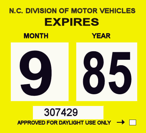 (image for) 1985 North Carolina INSPECTION Sticker